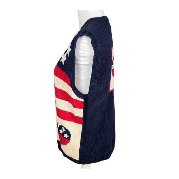 Vintage Marisa Christina Classics Women's Hand Knit American Flag Vest Small S - Picture 4 of 9
